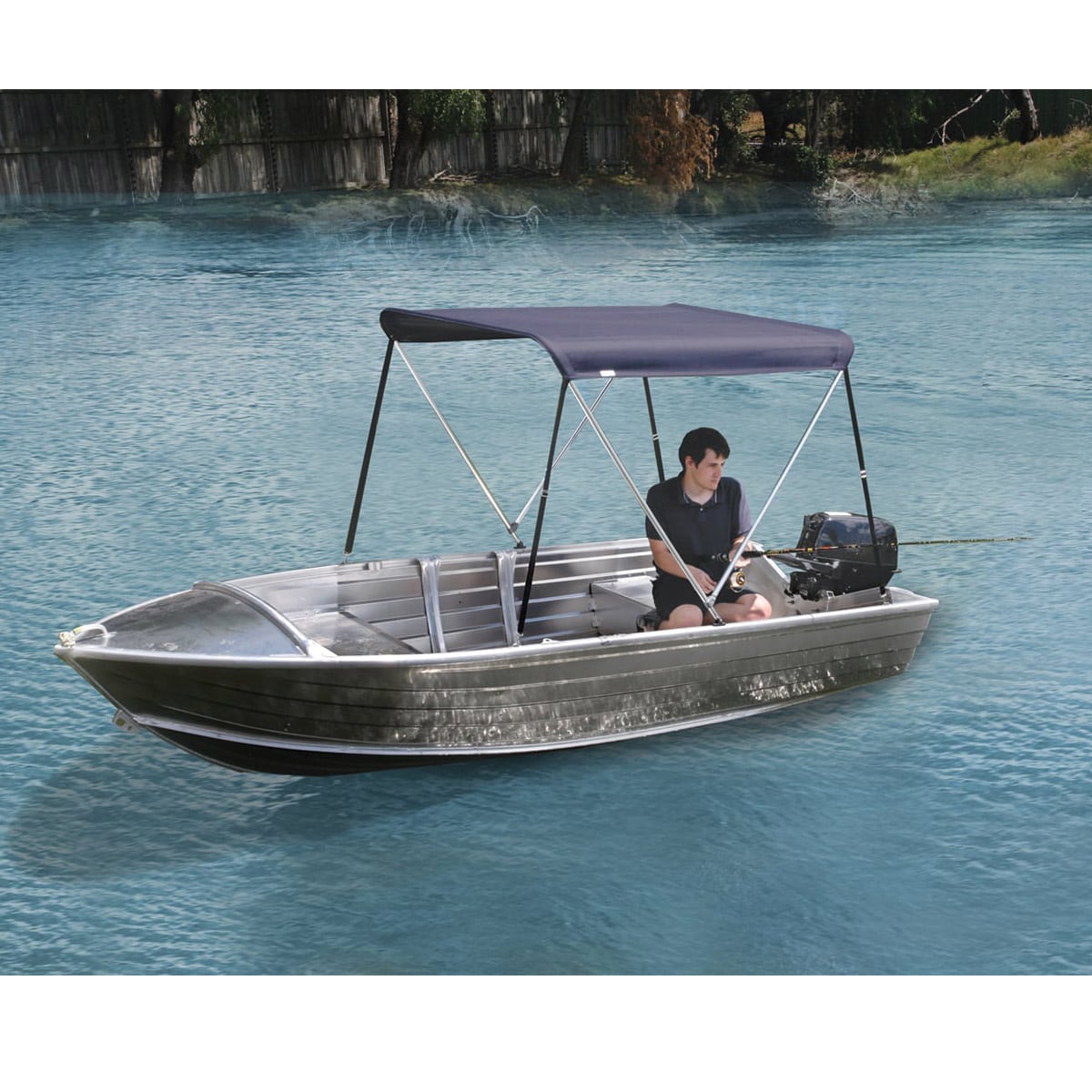 2 Bow Boat Bimini Top Included Support Poles And Storage Boot